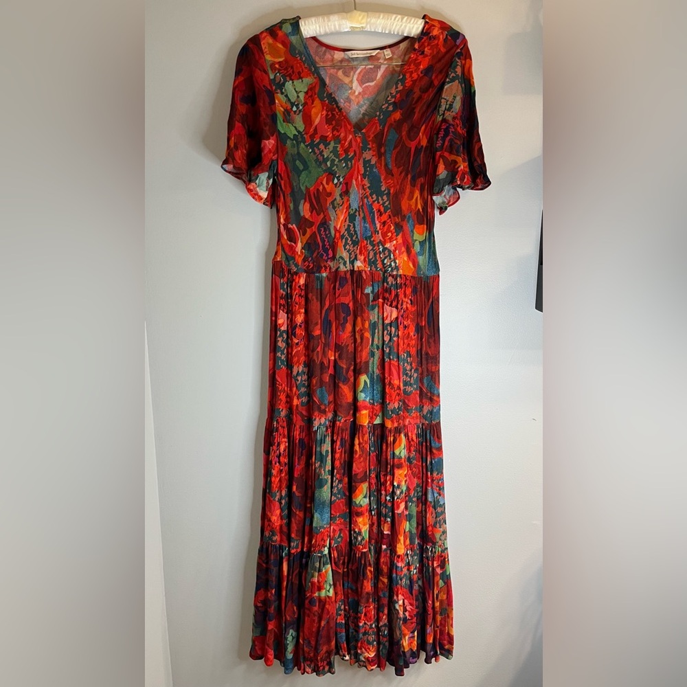 Soft Surroundings Red and Green Maxi Dress